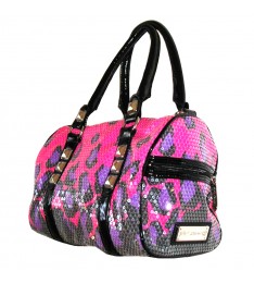Pink & Black Satchel Handbag