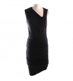 Black Ruched Sleeveless Dress 