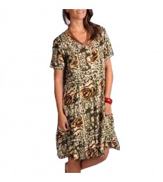 Green Floral Print Dress