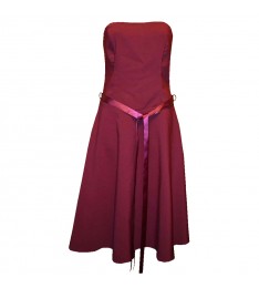 Burgundy Strapless Dress