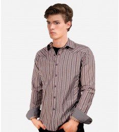 Multi Stripe Red Long Sleeve Shirt