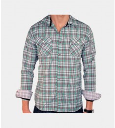 Green Plaid Long Sleeve  Shirt