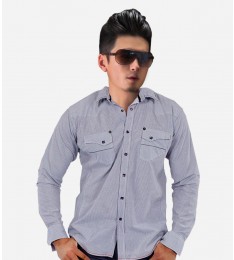 Multi Stripe White Long Sleeve Shirt
