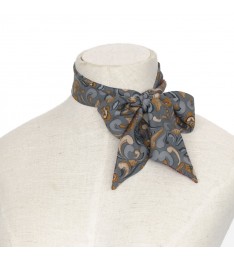 Multicolor Two-Sided Alexys Silk Ponytail Scarf