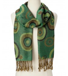 Dark Green Reversible Pashmina-Silk Blend Scarf