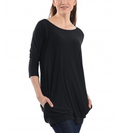 Black Three-Quarter Sleeve Tunic