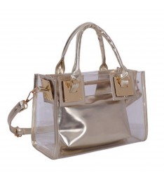 Women Gold Clear Messenger Shoulder Bag