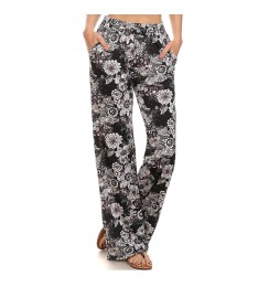 Black & White Floral Pocket Palazzo Pants