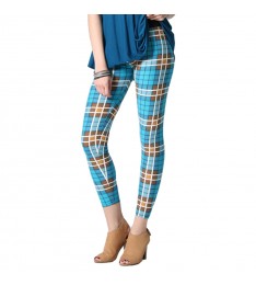 Teal Plaid Leggings