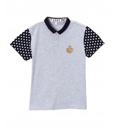 Gray Color Block Polo