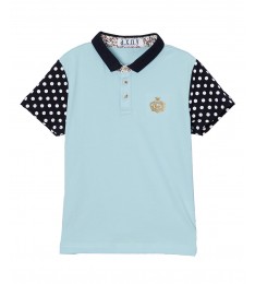 Light Blue Dot Polo
