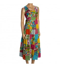 Multicolor Patchwork Sleeveless Dress