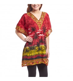 Fuchsia Paradise Silk Caftan