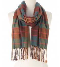 Green Plaid Cashmere Scarf