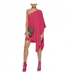Fuchsia Asymmetric Drape Dress