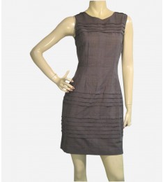 Casual Cocktail Shift Tank Cotton Ruffle Gray Dress