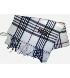 Winter Scarf Scarve Scotland Warm White Red Black Check Plaid