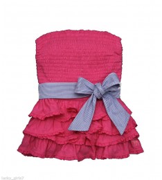  Tiered Ruffle Smocked Tube Top 