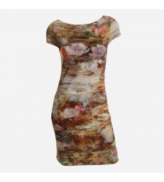 Tan Printed Knit Dress
