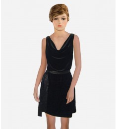Black Velvet Beaded Dress