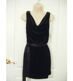 Black Velvet Beads Lace Dress