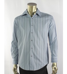 Button Front Striped Long Sleeve Top