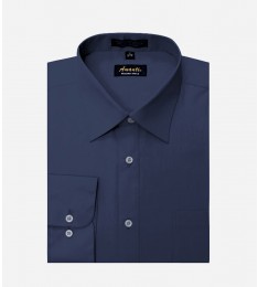 navy blue modern fit cotton shirt-01.jpg