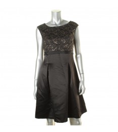 Black Metallic Lace-Embellished Dress