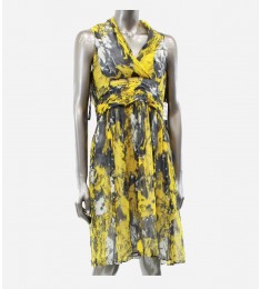 Yellow Silk Sleeveless Dress