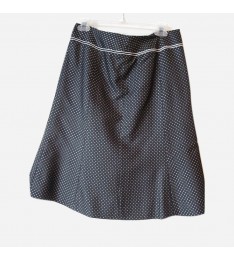 Black Silk Silver Polka Dot Skirt
