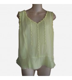 Yellow Silk Sleeveless Top