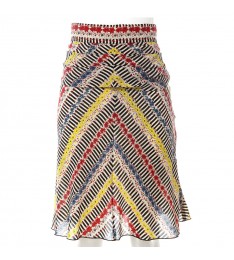 Multi Ruched Floral Flare Skirt 