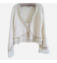 Cream Lace Bead Cardigan