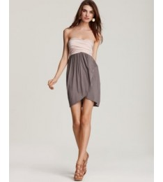 Strapless Ruched Tulip A Line Casual Dress
