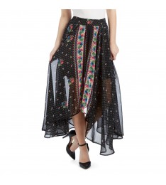 Black & Red Sheer Floral Skirt