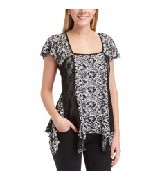 Black Squareneck Handkerchief Top