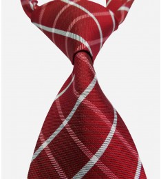 Red & White Silk Neck tie