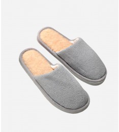 Gray Velvet Slippers