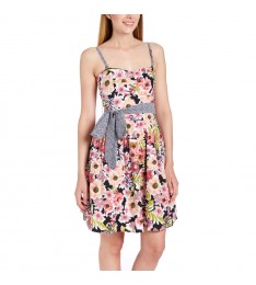 Blush Daisy Tie-Waist Sleeveless Dress – Juniors