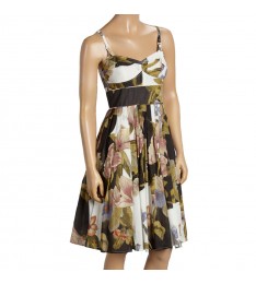 Sage Floral Empire Sleeveless Waist Dress