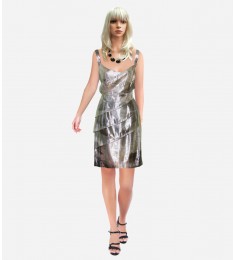 Asymmetrical Ruffled Silk Dress