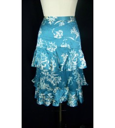 Silk Tiered Ruffle bottom Skirt