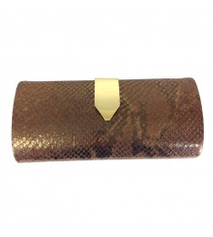 Gold Metallic Animal Print Clutch	