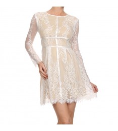 White Lace Skater Dress