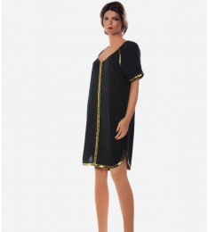 Black Contrast Trim Mini Cocktail Dress