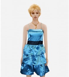 Breeze Tiered Satin Embellished Cocktail Dress