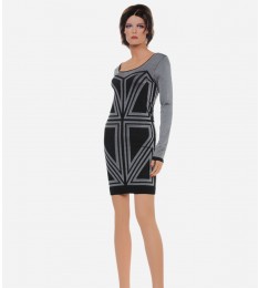 Generation Black Knit Jersy Round Neck Bandage Cocktail Dress