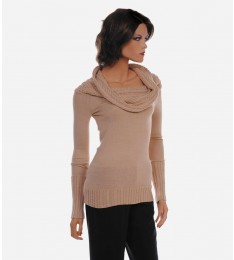 Cable Knit Cowl Neck Cardigan Sweater