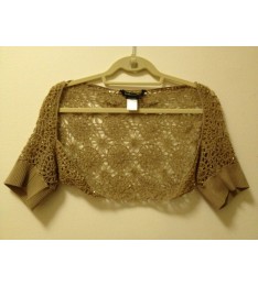 Wool Knitted w Gold Beads and Spancole Cardigan