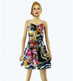 Low Back Abstract Print Dress